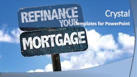  Presentation with mortgage - PPT theme having refined - refinance your mortgage sign background and a teal colored foreground