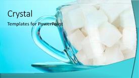  Presentation with sugar cubes - Slides with refined sugar in a cup background and a  colored foreground