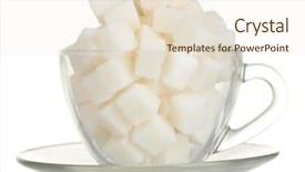  Presentation with sugar - Audience pleasing theme consisting of refined sugar in glass cup backdrop and a lemonade colored foreground