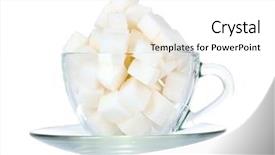  Presentation with sugar beverages - Slide deck consisting of refined sugar in glass cup background and a  colored foreground