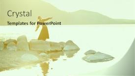  Presentation with novel - PPT layouts featuring refined-young-lady-in-black background and a soft green colored foreground