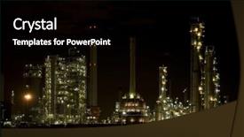  Presentation with refinery - PPT theme having dioxin - refinery at night 1 background and a black colored foreground