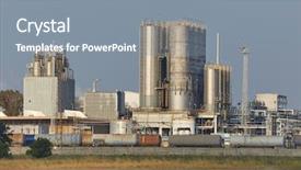  Presentation with refinery - Presentation theme consisting of refinery buildings with big silos background and a gray colored foreground