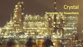  Presentation with plant chemistry - Slide set consisting of refinery industrial plant with industry background and a tawny brown colored foreground