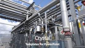  Presentation with fuel station - Audience pleasing PPT theme consisting of refinery interior of main pipeline backdrop and a dark gray colored foreground