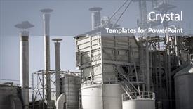  Presentation with refinery - Slide set with refinery pipelines and towers heavy background and a gray colored foreground