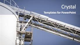  Presentation with refinery - Presentation theme consisting of refinery pipelines and towers heavy industry overview background and a ocean colored foreground