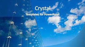  Presentation with clouds - Audience pleasing PPT theme consisting of reflected clouds on modern office backdrop and a teal colored foreground