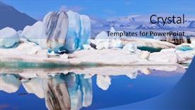  Presentation with polar bears arctic ocean ice - PPT theme consisting of reflected in smooth water iceland background and a  colored foreground