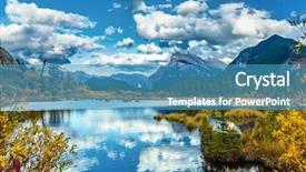  Presentation with clouds - Amazing PPT layouts having reflected in the smooth water backdrop and a teal colored foreground