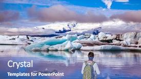  Presentation with green moving - Amazing PPT theme having reflected in the smooth water backdrop and a teal colored foreground