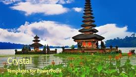  Presentation with amazing - Beautiful presentation theme featuring reflecting god - amazing balines temples - ulun backdrop and a tawny brown colored foreground