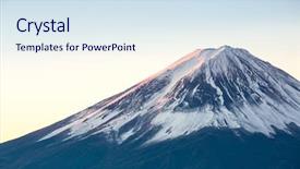  Presentation with reflecting - Beautiful theme featuring reflecting god - mountain fuji in winter sunrise backdrop and a sky blue colored foreground