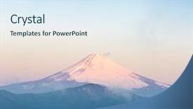  Presentation with reflecting - PPT layouts with reflecting god - mountain fuji in winter sunrise background and a sky blue colored foreground