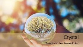  Presentation with reflecting - PPT theme featuring reflecting in a glass sphere background and a coral colored foreground