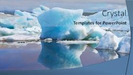  Presentation with ice blue - Audience pleasing PPT theme consisting of reflection-blue-and-turquoise-icebergs backdrop and a light blue colored foreground