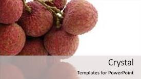  Presentation with fruit lychee - Colorful slides enhanced with reflection for lychee fruit backdrop and a light gray colored foreground