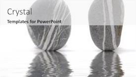  Presentation with vertical - Presentation design having reflection for vertical composition nature striped stone background and a white colored foreground