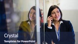  Presentation with server room - Audience pleasing PPT layouts consisting of reflection identity - beautiful technician talking on mobile backdrop and a navy blue colored foreground