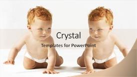  Presentation with ginger - Beautiful PPT theme featuring reflection identity - identical ginger twins looking backdrop and a lemonade colored foreground