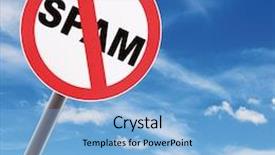  Presentation with spam - PPT theme having reflection identity - reflecting road sign concept no background and a light blue colored foreground