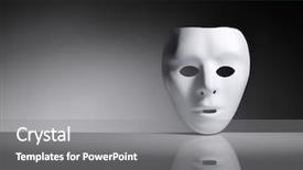  Presentation with plastic - Beautiful PPT layouts featuring reflection identity - white plastic mask on reflective backdrop and a gray colored foreground