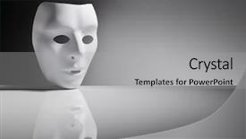  Presentation with plastic - Presentation featuring reflection identity - white plastic mask on reflective background and a light gray colored foreground