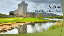  Presentation with castle - Slide deck with reflection in co kerry ireland background and a light blue colored foreground