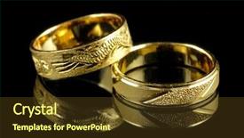  Presentation with golden wedding - Amazing presentation theme having reflection in isolated black backdrop and a tawny brown colored foreground