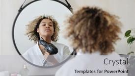  Presentation with hair shampoo - Presentation theme enhanced with reflection-in-mirror-of-gorgeous background and a light gray colored foreground