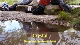  Presentation with low back - PPT theme with reflection in stream of five background and a tawny brown colored foreground