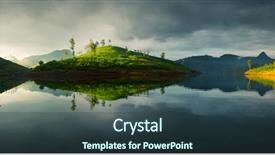  Presentation with mountain lake - Amazing PPT theme having reflection in the lake adam backdrop and a tawny brown colored foreground