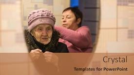  Presentation with mirror reflection - Theme having reflection-in-the-mirror background and a coral colored foreground