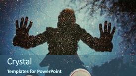  Presentation with rain water - Colorful presentation design enhanced with reflection is a puddle backdrop and a ocean colored foreground