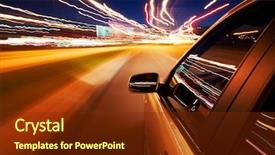  Presentation with driving - Presentation theme featuring reflection light - car driving fast background and a tawny brown colored foreground