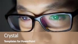  Presentation with work - Slides consisting of reflection light - woman work at night background and a coral colored foreground