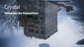  Presentation with pavement - Cool new presentation with reflection-of-a-building backdrop and a ocean colored foreground