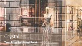  Presentation with reflection - PPT theme enhanced with reflection-of-a-person-walking background and a coral colored foreground