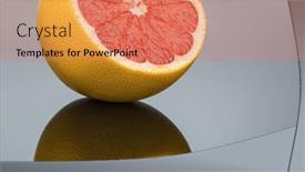  Presentation with orange fruit - Audience pleasing slide deck consisting of reflection-of-an-orange-photo backdrop and a coral colored foreground