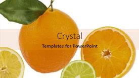  Presentation with orange fruit - Audience pleasing slides consisting of reflection-of-an-orange-photo backdrop and a gold colored foreground