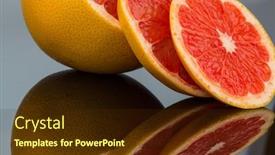  Presentation with orange fruit - PPT layouts featuring reflection-of-an-orange-photo background and a tawny brown colored foreground