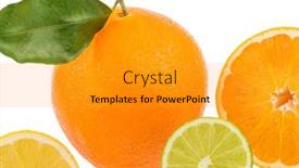  Presentation with orange fruit - Colorful theme enhanced with reflection-of-an-orange-photo backdrop and a gold colored foreground