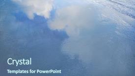  Presentation with waves - Audience pleasing PPT layouts consisting of reflection of clouds in waves backdrop and a ocean colored foreground