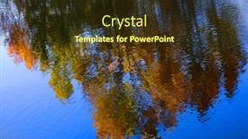  Presentation with autumn blue - Presentation having reflection-of-fall-autumn-colored background and a tawny brown colored foreground