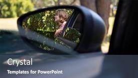  Presentation with teenage girl - Presentation theme with reflection-of-happy-teenage-girl background and a  colored foreground