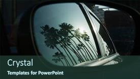  Presentation with mirror reflection - Presentation design featuring reflection-of-palm-trees background and a ocean colored foreground