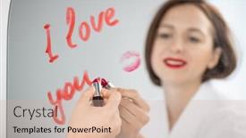  Presentation with mirror reflection - Colorful slides enhanced with reflection-of-pretty-young-woman backdrop and a coral colored foreground