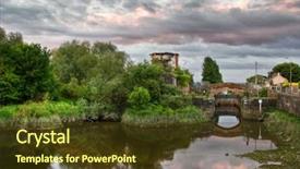  Presentation with ireland - Audience pleasing theme consisting of reflection-of-sunset-in-limerick backdrop and a tawny brown colored foreground