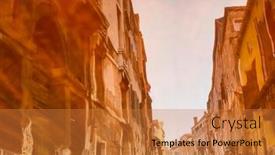  Presentation with reflection - Slide set consisting of reflection-of-the-houses background and a gold colored foreground