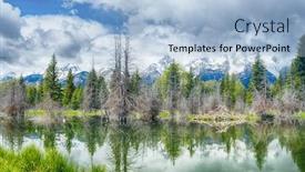  Presentation with teton - Presentation enhanced with reflection-of-the-mountain-peaks background and a light blue colored foreground